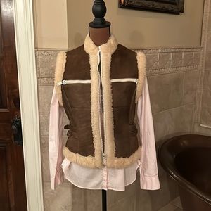 Vintage Suede & Shearling Vest Sz S/M